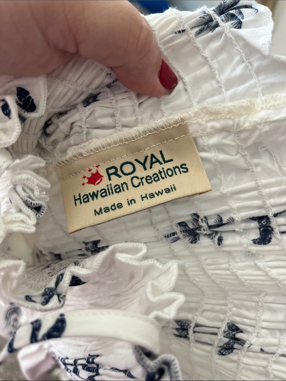 Royal Hawaiian Creations Blue Honu Cotton Hawaiian Elastic Strap Tube Dress - Picture 6 of 6